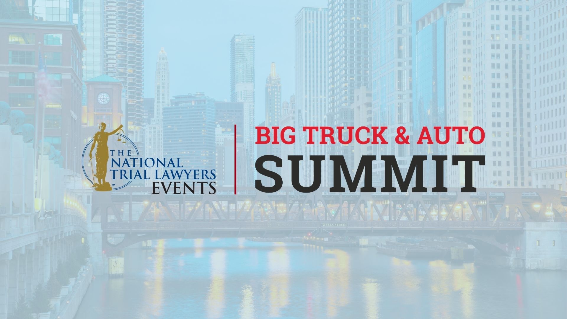 The social image for the big truck & auto summit with the logo for the national trial lawyers events displayed