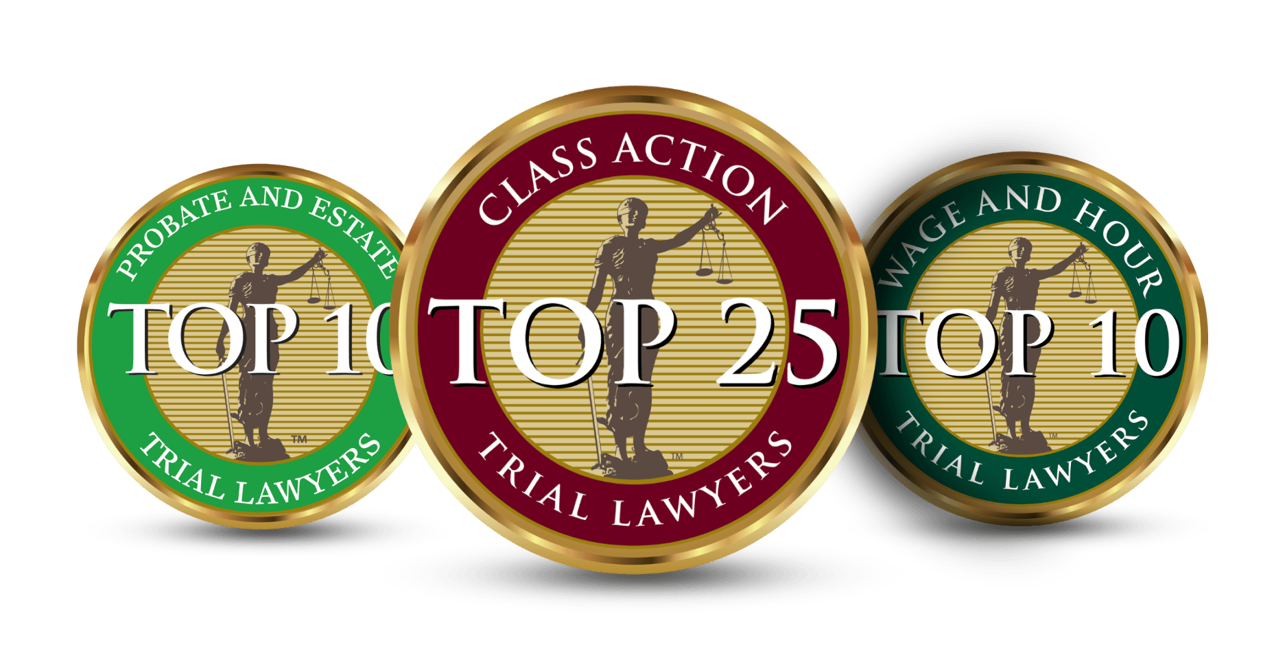 An image of three of the available Specialty Association badges available to new members.